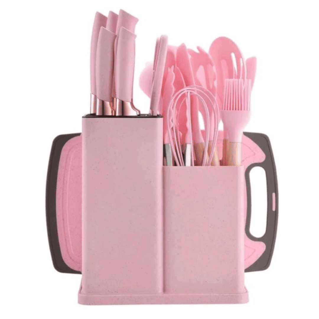 Conjunto Gourmet Utensílios Silicone, 19 Peças, Utensílios de Cozinha, Silicone, Saudável, Versátil, Moderno, Atual.