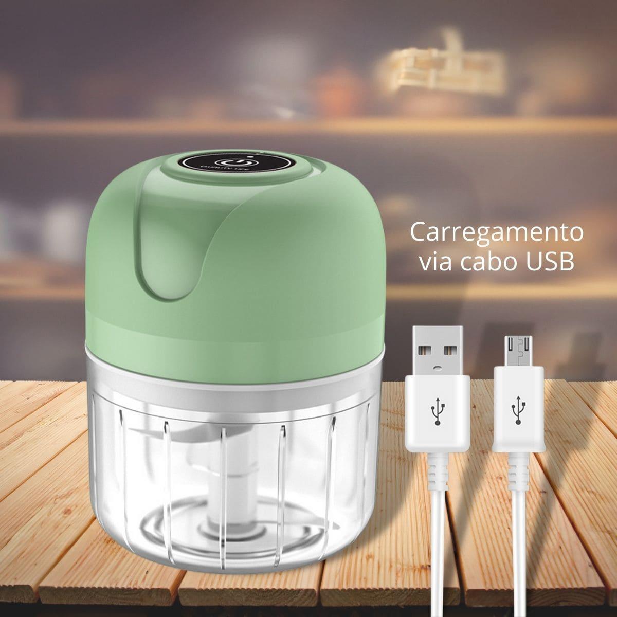 Mini Processador Elétrico Portátil - EasyCut, Processador de Alimentos, Versátil, Triturador,Multifuncional, Legumes, Carnes, Alho, Cebola