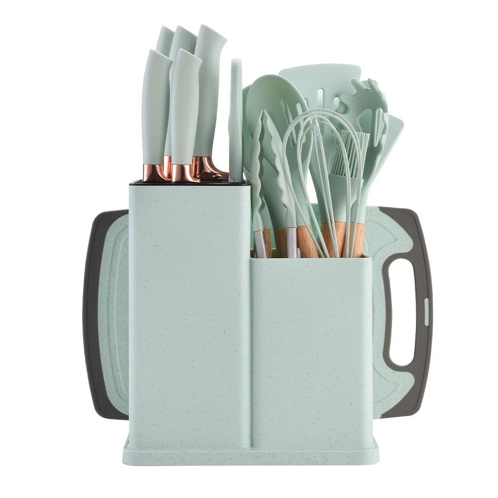 Conjunto Gourmet Utensílios Silicone, 19 Peças, Utensílios de Cozinha, Silicone, Saudável, Versátil, Moderno, Atual.